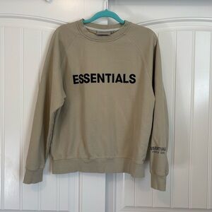 FOG fear of god Essentials crew neck sweatshirt khaki olive color size small